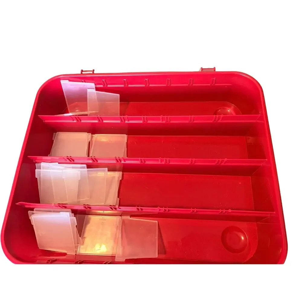 Sterilite 32 Compartment Storage Organizer Red Adjustable Dividers Craft Beads
